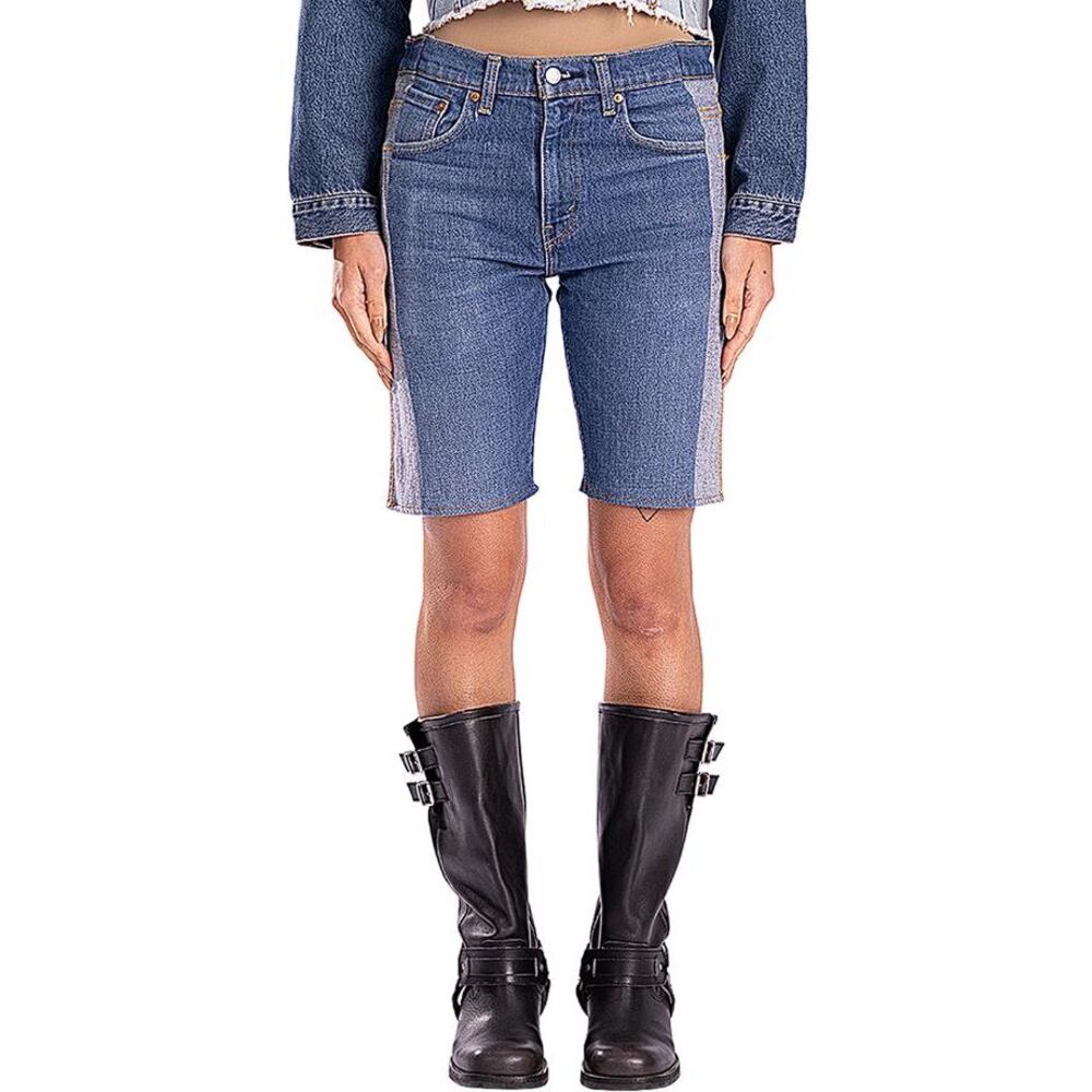 SAMI MIRO VINTAGE Women's Porterhouse Long Denim Short Size XS